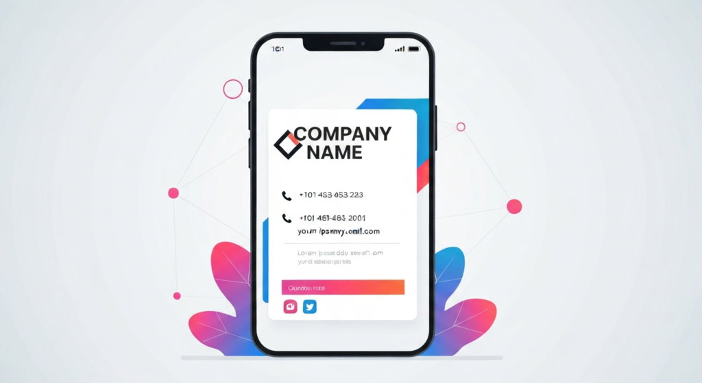 Digital Business Cards Digital business cards on a smartphone for enhanced networking